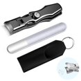thumbnail image 1 of German Nail Clippers for Thick Nails with Wide Jaw and Ultra Sharp Blades, Catcher, Black, 1 of 4