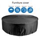 thumbnail image 3 of Black Round Garden Furniture Cover, 210D Oxford Fabric, Dustproof, Anti-fading, UV Resistant and Waterproof, for Garden Table and Chairs, 120 x 75 cm, 3 of 4