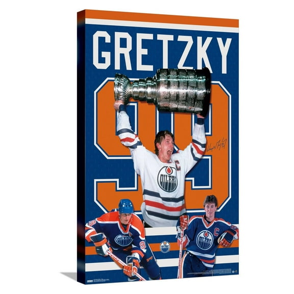 Wayne Gretzky - Jersey Canvas Wall Poster, 14.725" x 22.375"