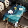 thumbnail image 2 of Teal and Gold Marble Ink Swirls Pattern Rectangle Tablecloth 60"x120",Waterproof Polyester Rectangle Table Cloth, Wipeable Spillproof Polyester Tablecloth for Dining, Camping, Indoor and Outdoor, 2 of 6