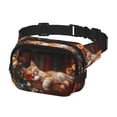 thumbnail image 2 of Disketp Cat Asleep Among Flowers Riñonera de Doble Capa, Bolsa de Cintura Ajustable para Viajes, Correr y Senderismo, Riñonera Ligera para Hombre y Mujer, 2 of 9