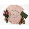thumbnail image 1 of Vintage 1983 Birthday Shirt, Leopard Vintage 39th 100% Cotton Top Tee Funny Letter Print Graphic O Neck Mama Mother Tshirt y2kL Gao Jinjia LED, 1 of 2