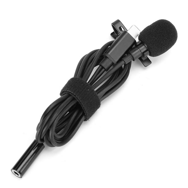 Clip On Mic,4.9ft Mini Microphone Hands Interview Microphone Smartphone