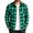 Green, variant on Men's Plaid Turn Down Collar Shackets Long Sleeve Full Zip Shirts Jacket Fashion Casual Daily Outerwear