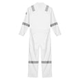 thumbnail image 4 of Haitryli Men's Long Sleeve Cotton Coverall Reflective Strips One Piece Jumpsuit with Pockets White M/165, 4 of 7