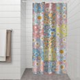 thumbnail image 2 of Pioneer Flower Floral Print Pattern Shower Curtain 36"x72", Bathroom Decorative Shower Curtain Set with 12 Hooks, Waterproof Washable, 2 of 6