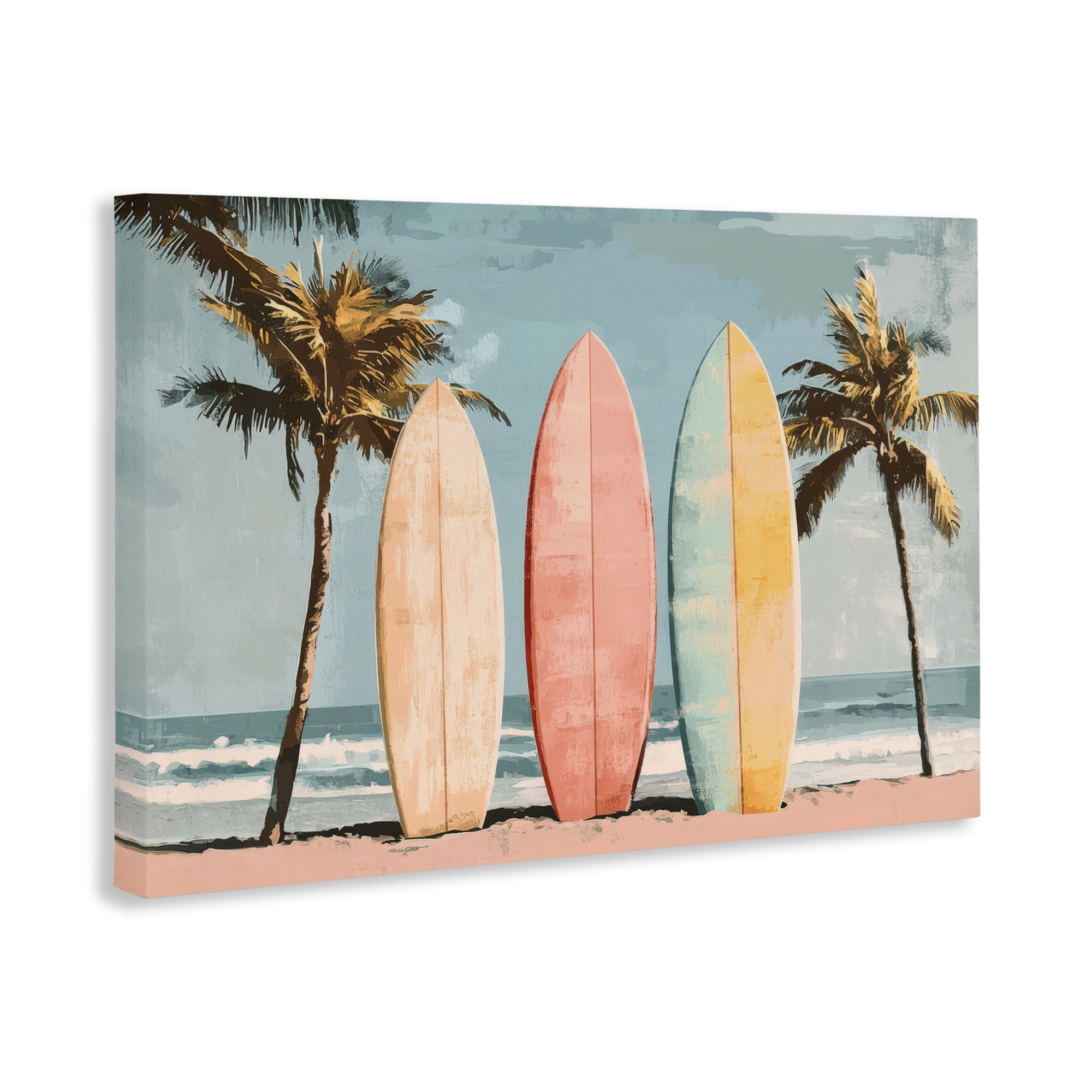 Stupell Industries Paradise Surfboard Trio Canvas Wall Art, design by Petal Prints Design