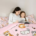 thumbnail image 5 of Feelyou Cute Cat Kitten Twin Comforter Sets, Cartoon Animal Bedding Set, 2pcs, 5 of 8