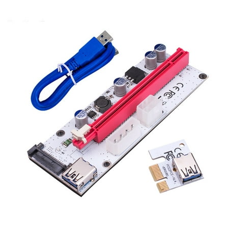 PCI-E Riser Board 6-pin Interface 1x to 16x Adapter Graphic Card PCI-E ...