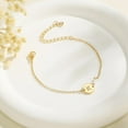 thumbnail image 6 of Turandoss 14K Gold Plated Dainty Charm Disc Pearl Initial Link Bracelet for Women Girls Letter A-Z Jewelry Personalized Birthday Wedding Gift for Women Girls, 6 of 8