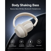 Baseus Over Ear Headphones Bluetooth 5.3 50H Playtime Foldable Wireless Headphone, White