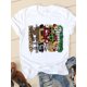 thumbnail image 1 of Camiseta con estampado navideño de estilo acuarela para mujer, ropa de Año Nuevo con cuello redondo, camiseta informal con estampado de los años 90, 1 of 5