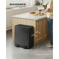 thumbnail image 3 of Trash Can, 2 x 8-Gallon Garbage Can for Kitchen, with 15 Trash Bags, 2 Compartments, Plastic Inner Buckets and Hinged Lids, Airtight, 3 of 7