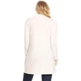 thumbnail image 4 of MOA COLLECTION Women's Solid Print Casual Comfy Long Sleeve Loose Fit Open Front Sweater Cardigan, 4 of 4