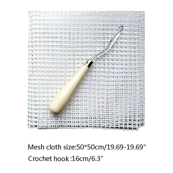 GENEMA Free Pattern Rug Hooking Mesh Canvas Wooden Bent Latch Hook DIY Kit Tool for Tapestry Carpet Rug Making Embroidery Crafts Decor