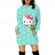 thumbnail image 3 of Sudadera con estampado de bloques de color de HELLO KITTY para mujer, moda informal, holgada, para oficina, manga larga, cuello redondo, sudaderas con capucha, tops de otoño, 3 of 5