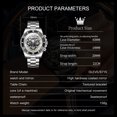 thumbnail image 4 of OLEVS Automatic Watches for Men Skeleton Self Winding Mechanical Fashion Dress Chronograph Moon Phase Stainless Steel Waterproof Luminous Mens Wrist Watches Gift Reloj Para Hombre, 4 of 16