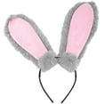 thumbnail image 1 of Diadema con orejas de conejo de peluche, adorable broche para el pelo con orejas de conejo de Pascua, recuerdo de fiesta de Pascua, 1 of 7