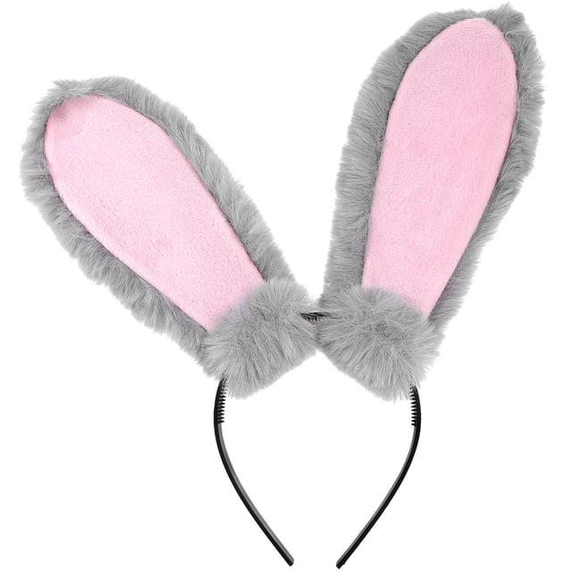 Diadema con orejas de conejo de peluche, adorable broche para el pelo con orejas de conejo de Pascua, recuerdo de fiesta de Pascua