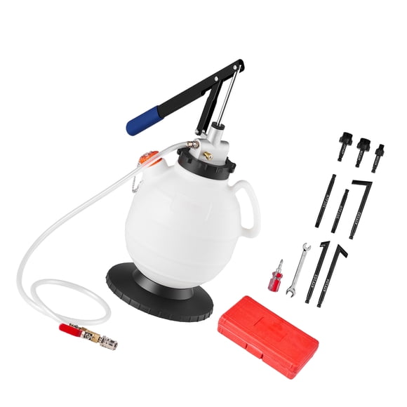 KFFKFF Transmission Fluid Pump, 7.5 L Capacity, Manual Fluid Transfer Pump with 8 ATF Adapters & 47 in Outlet Horse, ATF Refill Kit