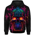 thumbnail image 3 of Sudadera con capucha holgada para hombre, sudadera con capucha con estampado de calavera y serpiente de sangre fresca para hombre, ropa de calle Harajuku Y2k para hombre, 3 of 5