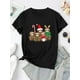 thumbnail image 4 of Creative Sloth Pattern Printed Women'S Trendy Round Neck Short Sleeve, Simple Casual Sports T-Shirt, Comfortable Summer Top for Holidays., 4 of 8
