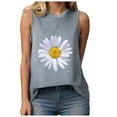 thumbnail image 5 of GEWSEY Vintage Mandala Graphic Tank Tops for Women Summer Beach Graphic Loose Tanks Vest USA Flag Vacation Racerback Tank Cami Light Gray, M, 5 of 6