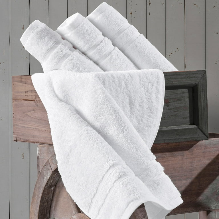 Hawmam Linen White Hand Towels For Bathroom Luxury 16 x 29 600 GSM 100 Turkish Cotton Soft Fluffy Low Lint QuickDry Absorbent Set of 4