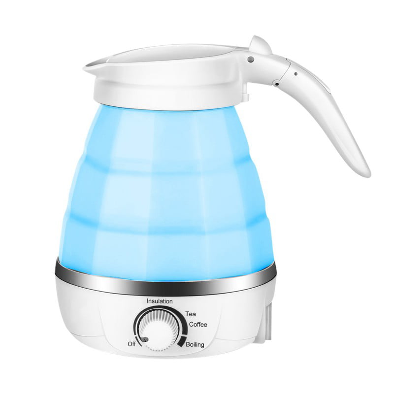 1.7L Kettle Silicone Foldable Portable Travel Camping Outdoor Water Boiler Blue 