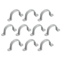 10Pack 1-1/4 Inch Pipe Straps, 2 Hole Conduit Pipe Clamps Supports, Mounting Bracket Clips for Cables and Tube Fittings, Gray