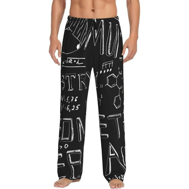 Balery Black Scientific Pantalones de pijama para hombre, pijama ultraligero, pantalón de descanso-XX-Large