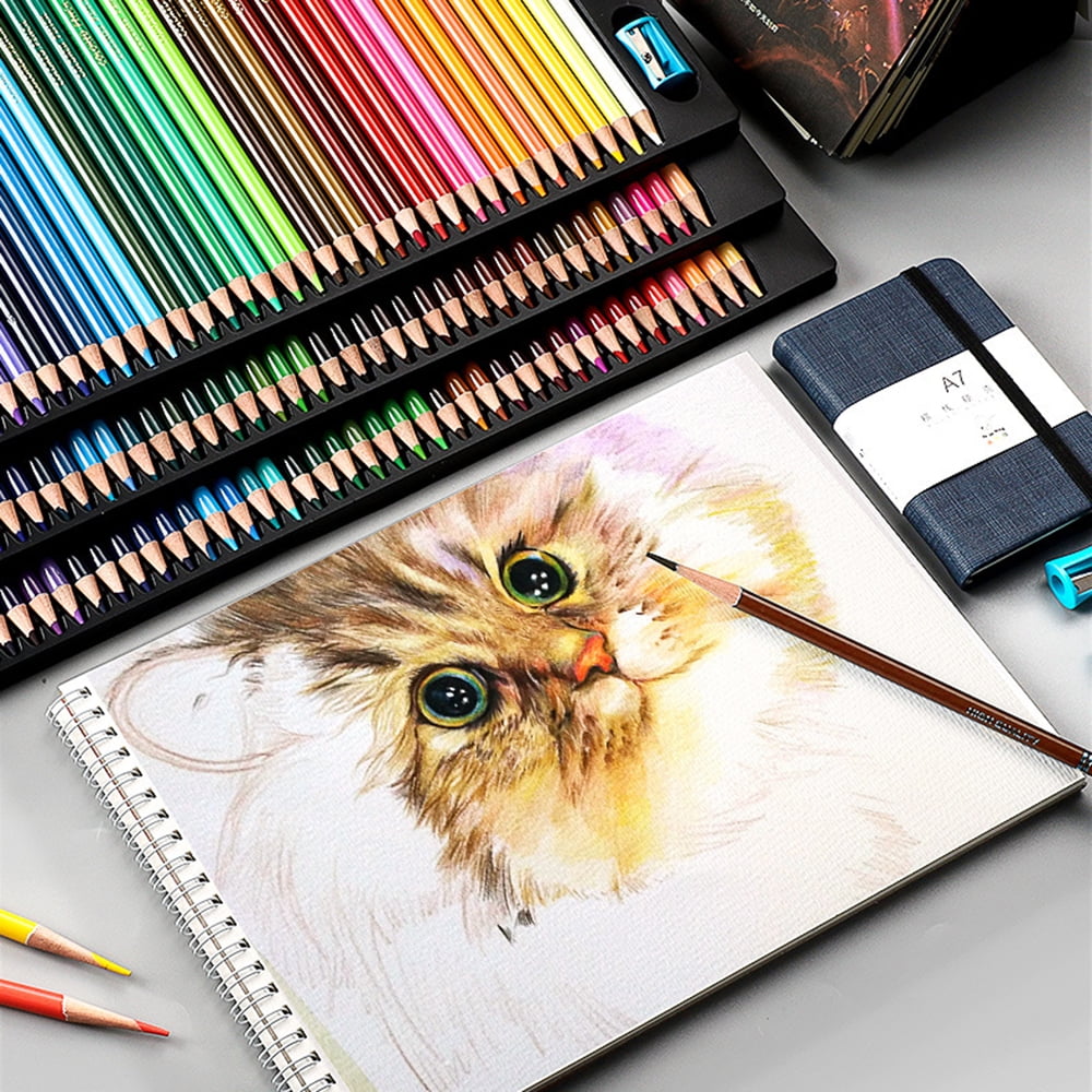 BE-TOOL 150Pcs Oily Colored Penciles Optional Metallic Pencils Set with Brush and Pencil Sharpener for Students Beginners Artist Painting Working Office School Stationery
