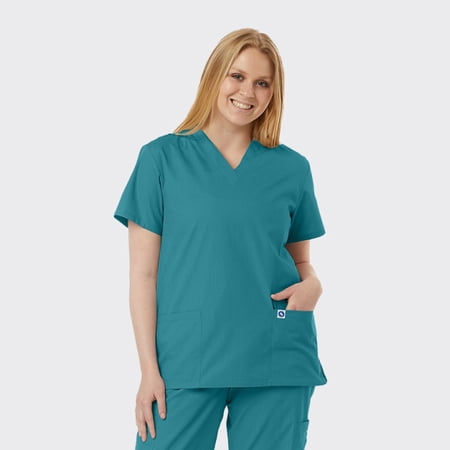SPECTRUM UNIFORMS Scrub Tops Medical Unisex V-Neck Yoga Soft Fabric Medical Professionals Hospital and Lab Workwear Nurse Top Teal
