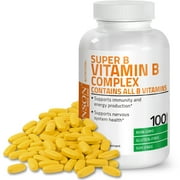Bronson Vitamin B Complex (Vitamin B1, B2, B3, B6, B9 - Folic Acid, B12), 100 Tablets