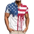 thumbnail image 2 of Jinhomg Mens Summer Graphic Shirts Patriotic4Th of July American Flag Tees Casual Comfy Short Sleeve Button Up Polos Shirt Big And Tall Independence Day Party Tops White XXL, 2 of 5