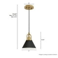 thumbnail image 6 of Hunter - Carrington Isle 1-light Matte Black, Mini Pendant Light, Dimmable, Casual Style, Cone Shaped, for Bedrooms, Dining, Living Rooms - 13164, 6 of 7