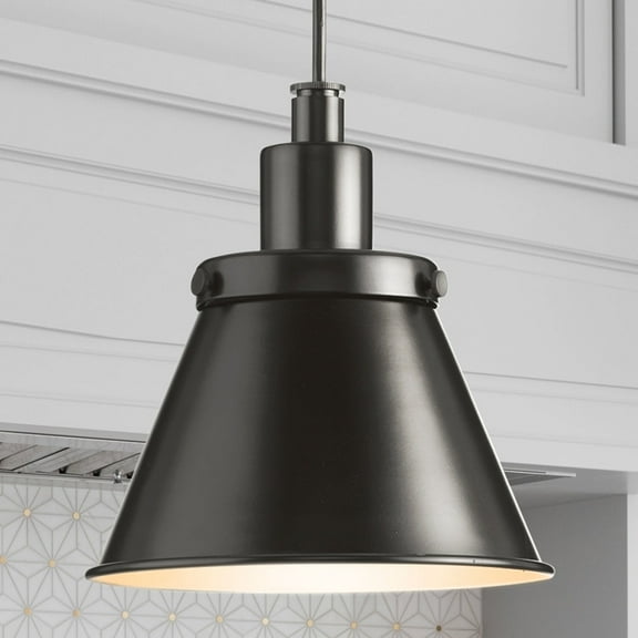 Luxury Modern Farmhouse Pendant, Matte Black, UHP4673