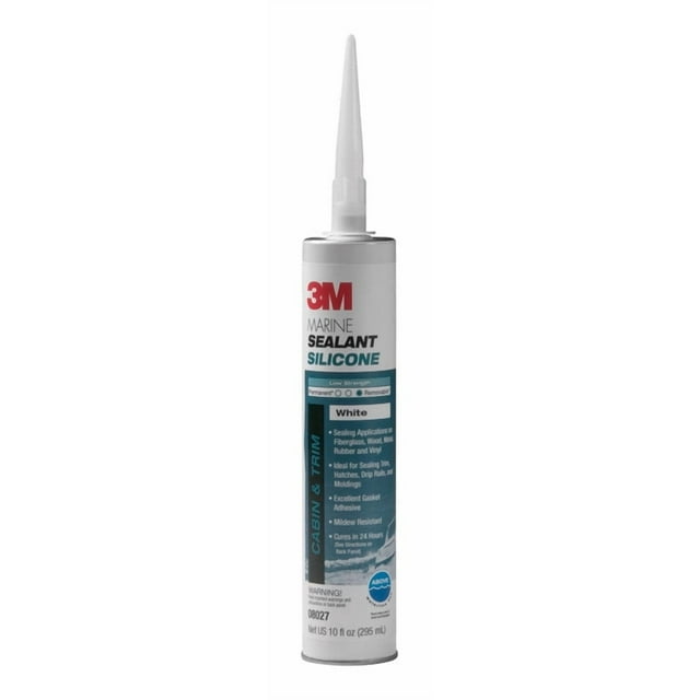 Sellador 3M Auto/Marine de silicona blanca impermeable, 300 ml