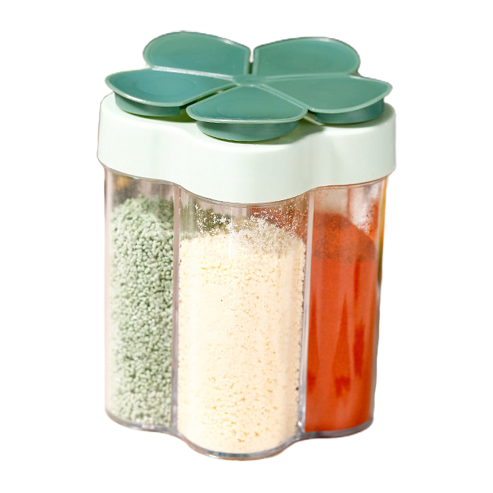 Dream Lifestyle Plastic Spice Jars/Bottles, Water-Proof Spice Containers  with 5 compartments for enclosed ,Creative Seasoning Box with Shaker Lids  for