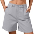 thumbnail image 5 of JYnXIANTI Womens Shorts High Waisted Comfortable Shorts Loose Dressy Work Office Zipper Shorts with Pockets Summer Outfits, 5 of 6