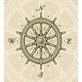 thumbnail image 3 of Ships Wheel Duvet Cover Set, Retro Ship Wheel Antique Sailboat Navigation Tool Monochromic Nostalgic Print, Decorative 3 Piece Bedding Set with 2 Pillow Shams, Calking Size, Beige Brown, by Ambesonne, 3 of 3