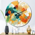 thumbnail image 1 of Designart "Chromatic Hexa Mirage I" Abstract Shapes Oversized Wall Clock, 1 of 6