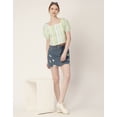 thumbnail image 5 of Moomaya Crop Tops For Women, Square Neck, Short Puff Sleeve, Buttoned Casual Summer Top, 5 of 8