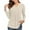 Beige, variant on Trendsetting Women's Apparel Fashion Plus Size Women Summer Fashion Casual Solid Color V Neck Loose T-shirt Long SleevedTops Blouse Pullover