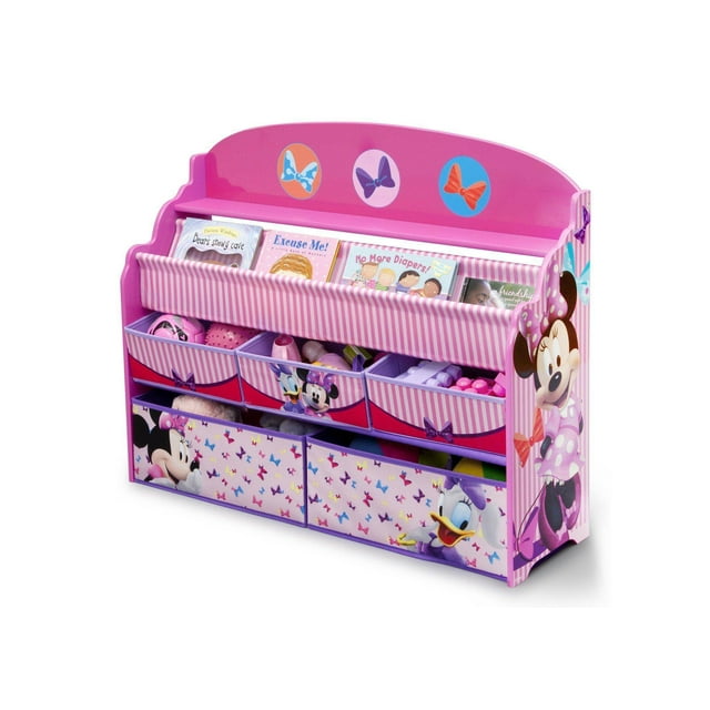 Delta Children Disney Minnie Mouse Deluxe Kids Book and Toy 3 Shelf Organizer