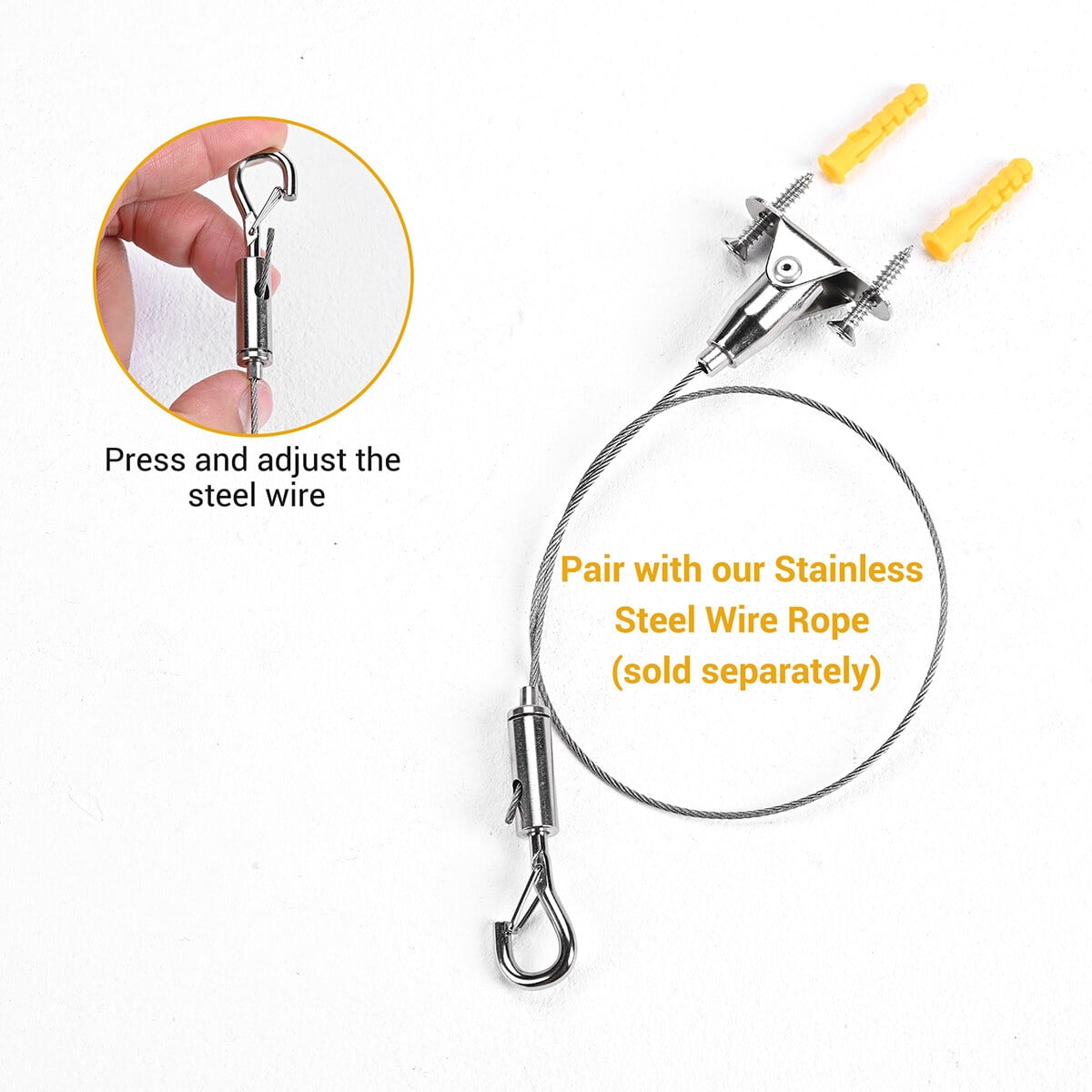 Yescom 20PCS Q Hanger Hooks Portable Turnbuckle Tensioner for 1/16" Cable Hanging Tightening Hardware YES0609