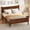 Full-Dark Walnut, variant on Twin Size Flat Panel Bed with Headboard & Footboard, Minimalist Modern Platform Bed with Wood Grain Finish, Shaker & Farmhouse Style Bedroom Furniture,Dark Walnut
