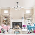 thumbnail image 4 of Parrot Uncle 42 inch Crystal Ceiling Fan with Remote Control Retractable 3-Blades Contemporary Chandelier Fan 6-Light, Chrome, 4 of 14