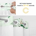 thumbnail image 2 of Spring Branch No Hooks Shower Curtain with Snap-in Liner Green Leaves Gradient Berry Watercolor Plant Shower Curtains for Bathroom, Waterproof, Easy Install, Washable 72"x96", 2 of 9