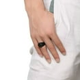 thumbnail image 3 of EOEMY 16mm Silver/Gold/Black Rhombus Cut Ring Mens Stainless Steel Smooth Band Sz 8-12, 3 of 9
